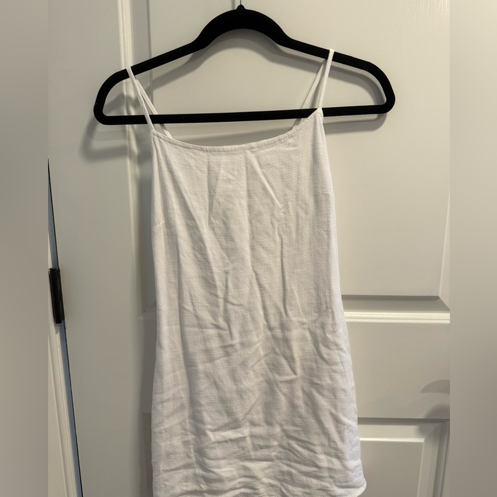 White Linen Mini Dress